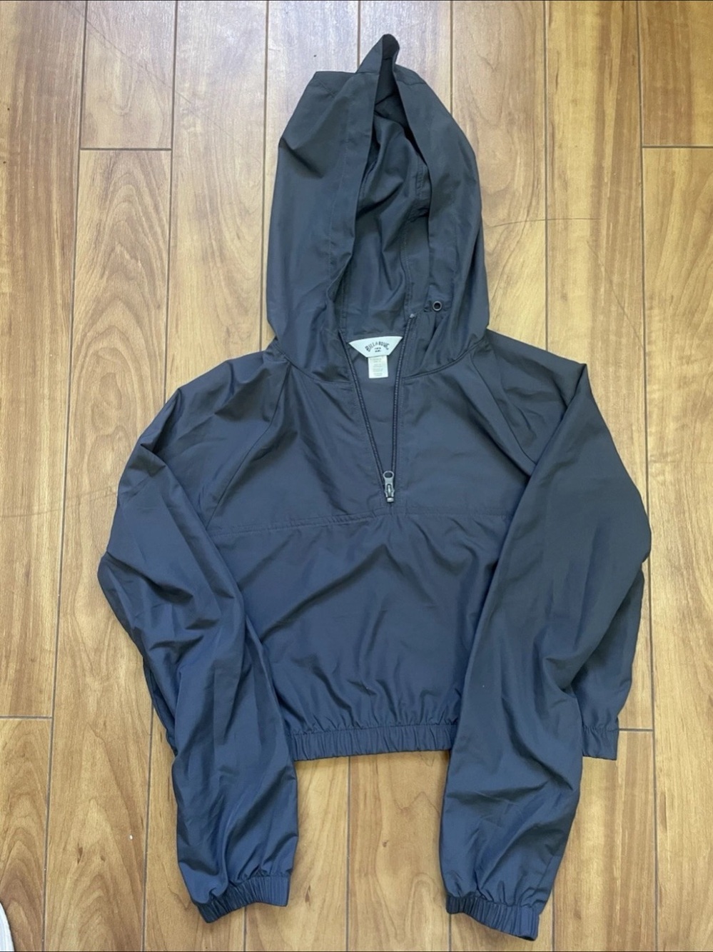 Billabong Womens Wind Down Cropped 1/2 Zip Hooded Windbreaker Jacket Sz small